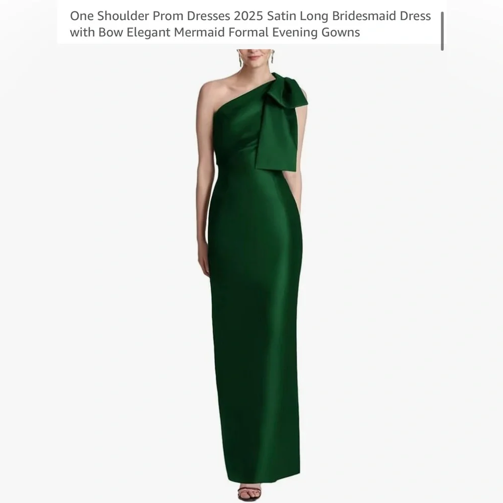 Amazon Women's One Shoulder Dress - Chic Dark Green - Picture 4 of 5